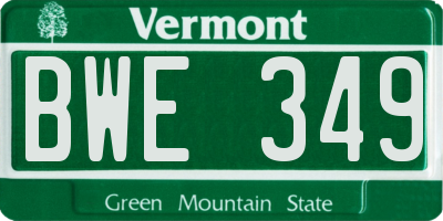 VT license plate BWE349