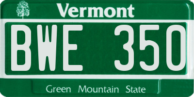 VT license plate BWE350