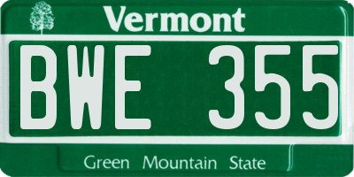 VT license plate BWE355