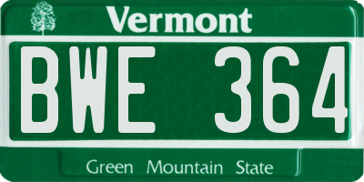VT license plate BWE364
