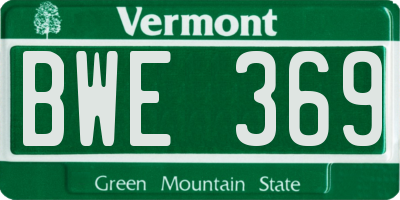 VT license plate BWE369