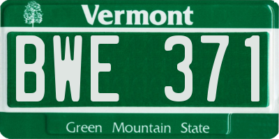 VT license plate BWE371
