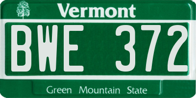 VT license plate BWE372