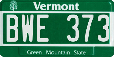 VT license plate BWE373