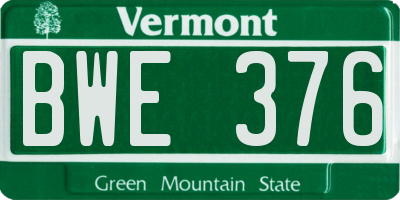 VT license plate BWE376