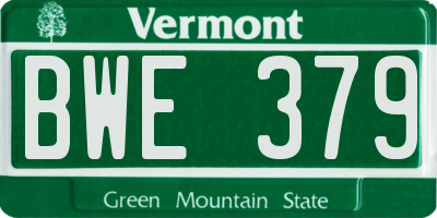 VT license plate BWE379