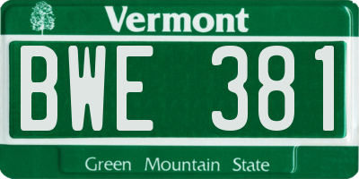 VT license plate BWE381