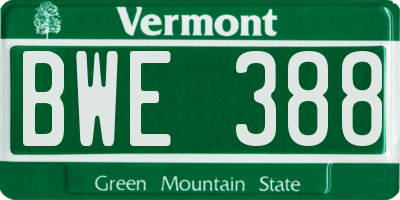 VT license plate BWE388