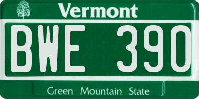 VT license plate BWE390