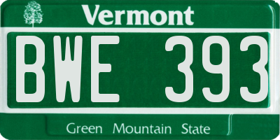 VT license plate BWE393