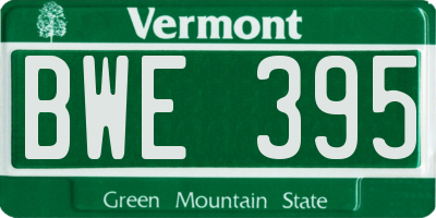 VT license plate BWE395