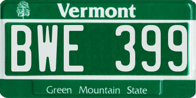 VT license plate BWE399