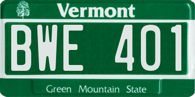VT license plate BWE401