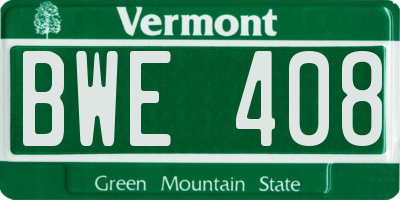 VT license plate BWE408