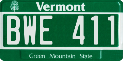 VT license plate BWE411