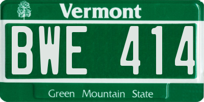 VT license plate BWE414