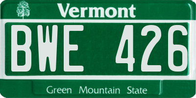 VT license plate BWE426