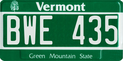 VT license plate BWE435