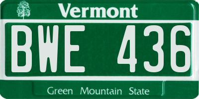 VT license plate BWE436