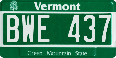 VT license plate BWE437