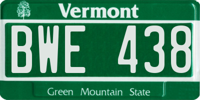 VT license plate BWE438