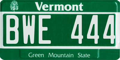 VT license plate BWE444