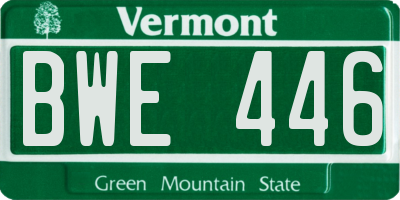 VT license plate BWE446