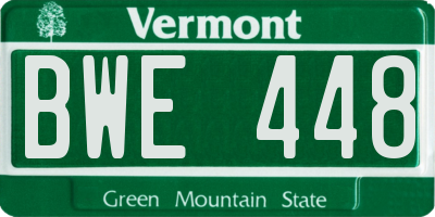 VT license plate BWE448