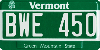 VT license plate BWE450