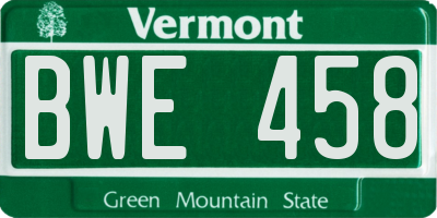 VT license plate BWE458