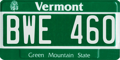 VT license plate BWE460
