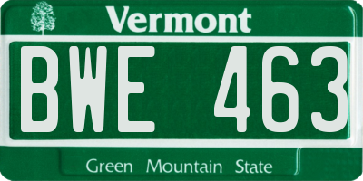 VT license plate BWE463