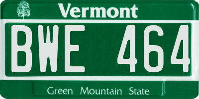 VT license plate BWE464