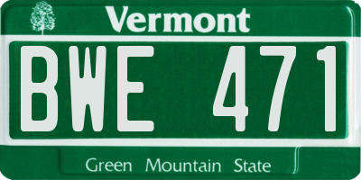 VT license plate BWE471