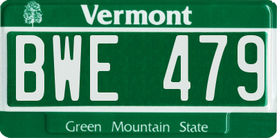 VT license plate BWE479
