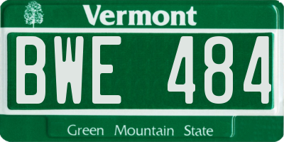 VT license plate BWE484