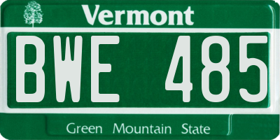 VT license plate BWE485