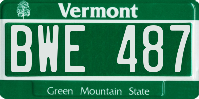 VT license plate BWE487