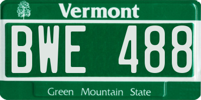 VT license plate BWE488