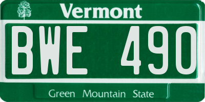 VT license plate BWE490