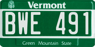 VT license plate BWE491
