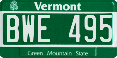 VT license plate BWE495