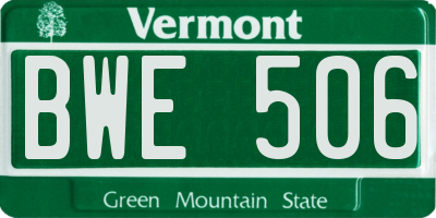 VT license plate BWE506