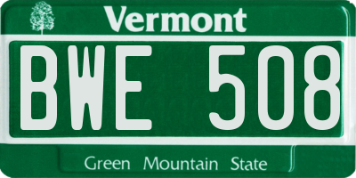 VT license plate BWE508