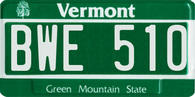 VT license plate BWE510