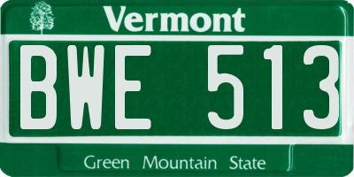 VT license plate BWE513