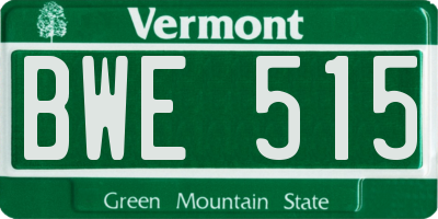 VT license plate BWE515