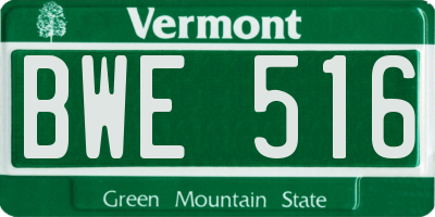 VT license plate BWE516