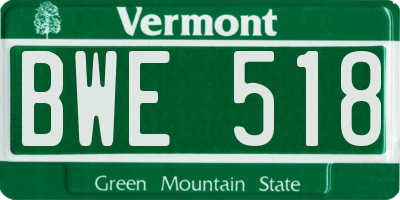 VT license plate BWE518