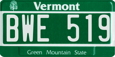 VT license plate BWE519